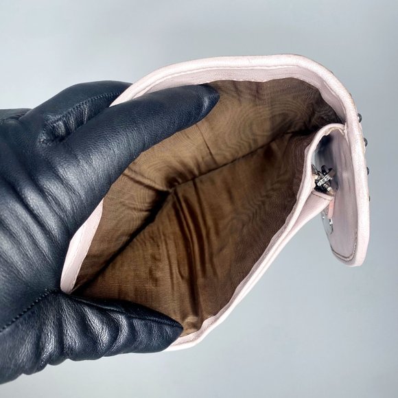 Miu Miu Nappa Leather Geometric Quilted Studded Turnlock Trifold Wallet - Picture 7 of 15